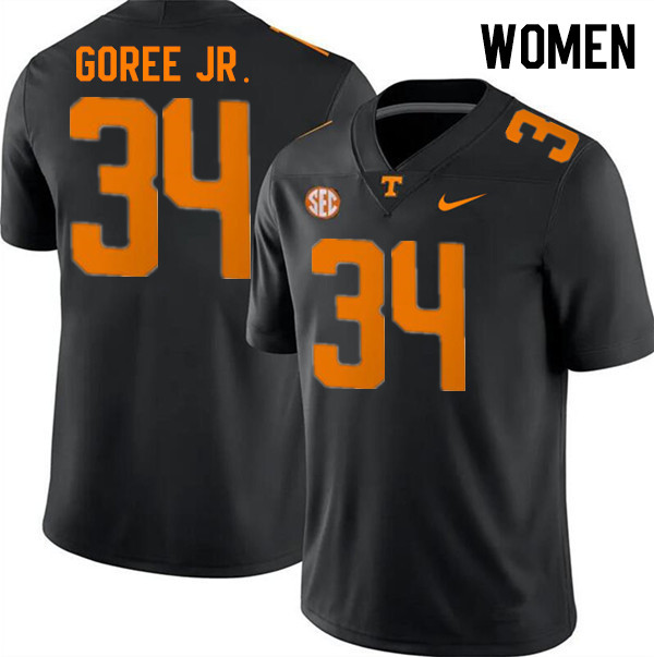 Women #34 Marcus Goree Jr. Tennessee Volunteers College Football Jerseys Stitched-Black